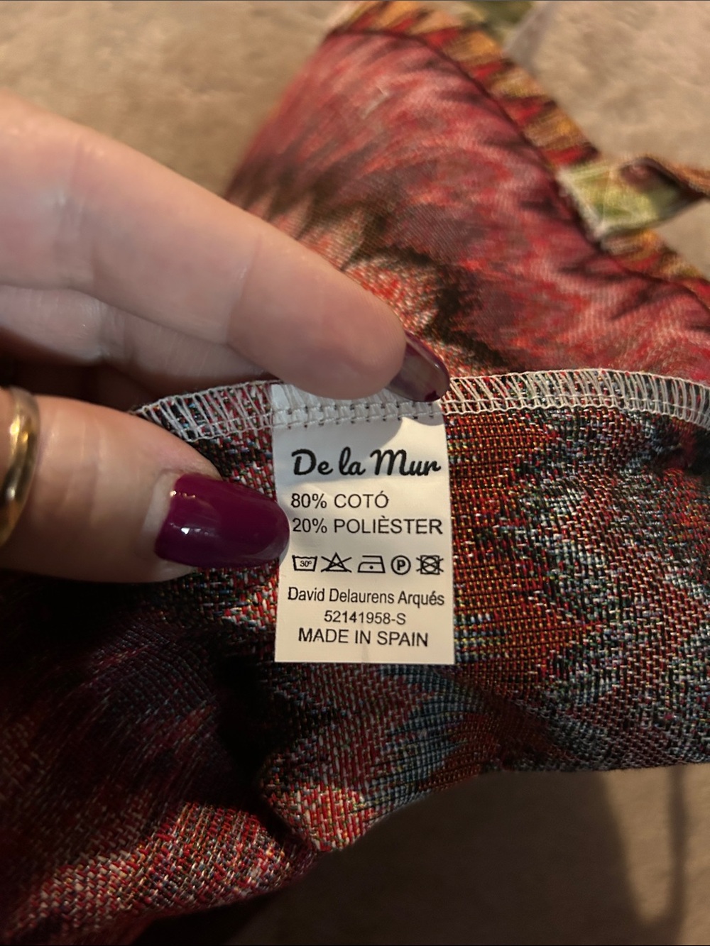 De La Mur Multicolor Zigzag Tote Bag Made in Spain NWT - Picture 6 of 10